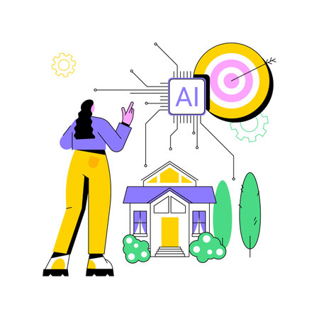 AI-Supported Real Estate Marketing abstract concept vector illustration.のイラスト素材