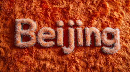 Orange Fur Beijing City symbol art poster.の素材