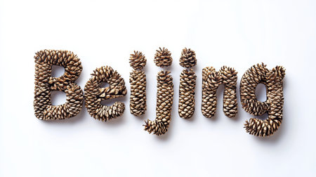 Beijing City symbol art poster in Small Pinecone Letters.の素材