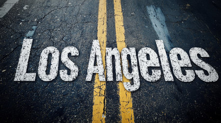 Asphalt Los Angeles City symbol art poster.の素材