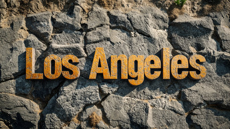 Basalt Stone Los Angeles City symbol art poster.の素材