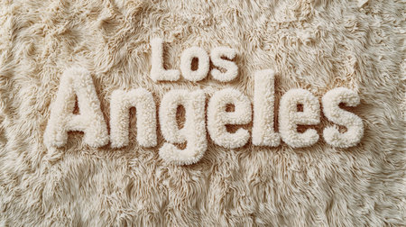 Beige Fur Los Angeles City symbol art poster.の素材