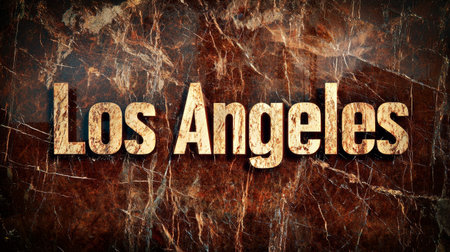 Brown Marble Los Angeles City symbol art poster.の素材