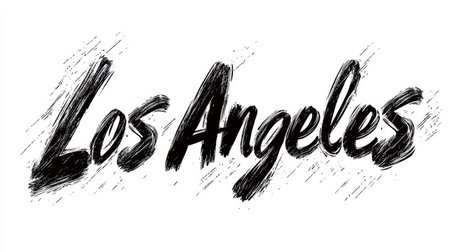 Los Angeles City symbol art poster Brush Calligraphy.の素材