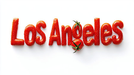 Los Angeles City symbol art poster Cherry Tomato Typography.の素材