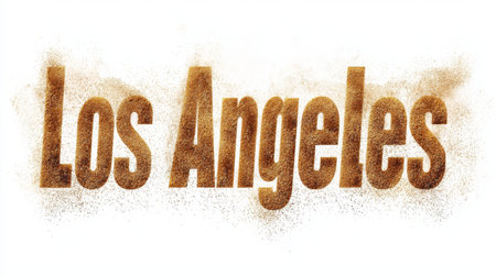 Los Angeles City symbol art poster Cinnamon Typography.の素材