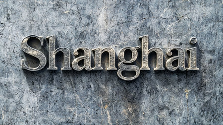 Grey Marble Shanghai City symbol art poster.の素材