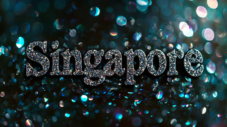 Black Diamond Crystal Singapore City symbol art poster.の素材