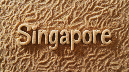 Sand Singapore City symbol art poster.の素材