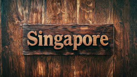 Wooden Oak Singapore City symbol art poster.の素材
