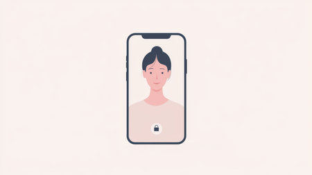 Minimalistic illustration of AI in Facial Recognitionの素材