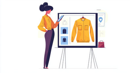 Minimalistic illustration of AI Fashion Design Collaborationの素材