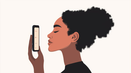 Minimalistic illustration of AI Personalized Skincare Analysisの素材