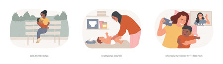 Having a baby isolated cartoon vector illustrations seのイラスト素材