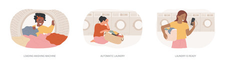 Household chores isolated cartoon vector illustrations seのイラスト素材