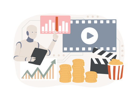 AI-Predictive Box Office Success abstract concept vector illustration.のイラスト素材