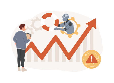 AI-Powered Crisis Response Simulation abstract concept vector illustration.のイラスト素材