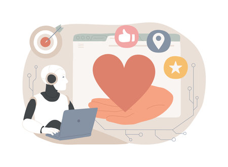 AI-Driven Nonprofit Marketing abstract concept vector illustration.のイラスト素材