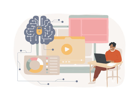 AI-Backed Security Patching abstract concept vector illustration.のイラスト素材