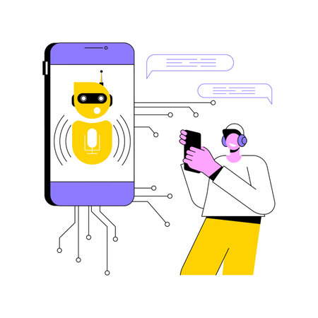 AI-Powered Interactive Voice Response Systems abstract concept vector illustration.のイラスト素材