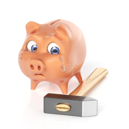 Piggy bank cryingの写真素材