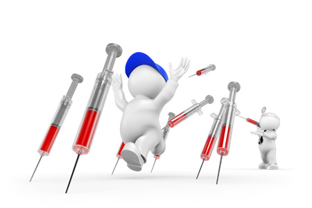 run away from vaccinationの写真素材
