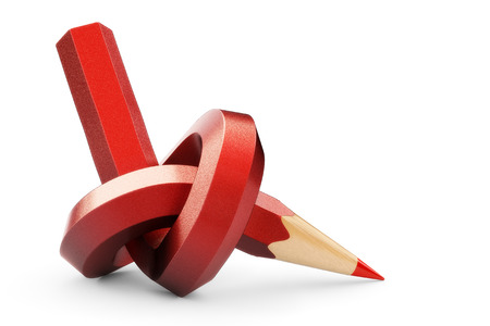 Nodes in red pencilの写真素材
