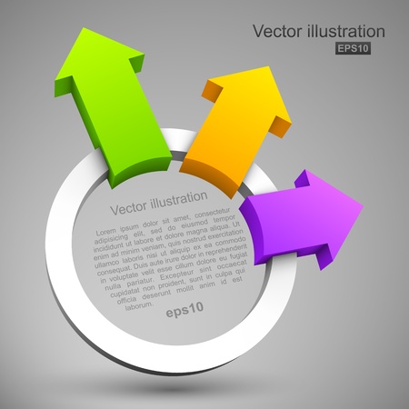 Colorful arrows with circle 3Dのイラスト素材