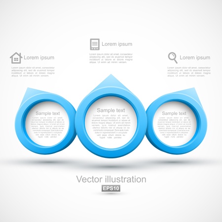 Blue circle banners 3Dのイラスト素材