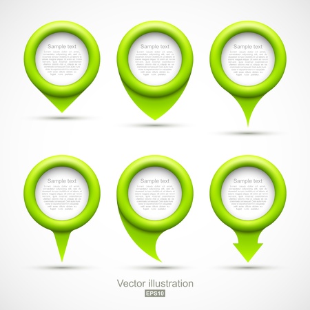 Set of green circle pointersのイラスト素材