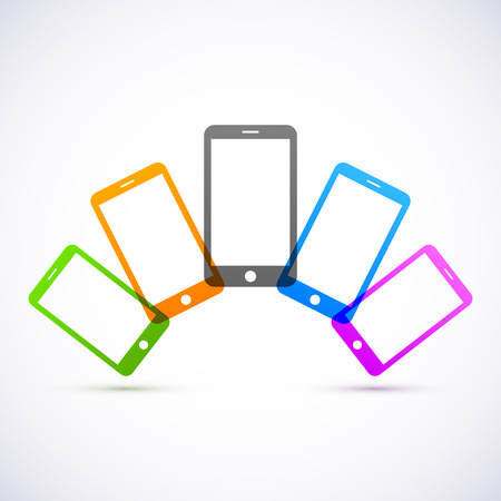 Abstract colored mobile phonesのイラスト素材