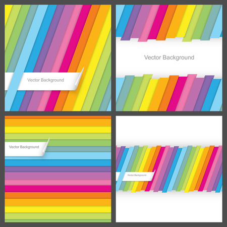 Set of colorful striped seamless backgroundのイラスト素材