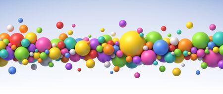 Multicolored flying balls of different sizes vector backgroundのイラスト素材