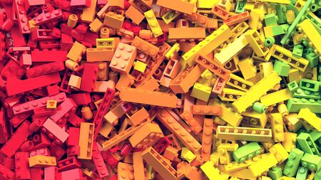 Colorful toy bricks background. Educational toys for children
