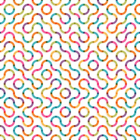 Abstract colorful seamless truchet wavy lines background. Easy to change colorsのイラスト素材