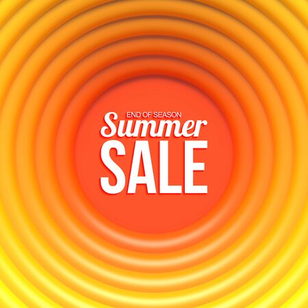 Summer sale banner. Abstract background with hot glossy rings and place for your contentのイラスト素材