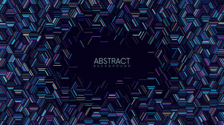 Abstract geometric technology background with hexagonal holographic lines