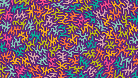 Creative background for children or trendy design with funny crazy distorted blobs. Colorful abstract pattern with various random shapes. Vector backgroundのイラスト素材