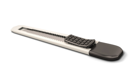 Stationery knife isolated on a white background. 3d render image.