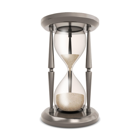 Hourglass isolated on white background. Retro hourglass counting down the time.
