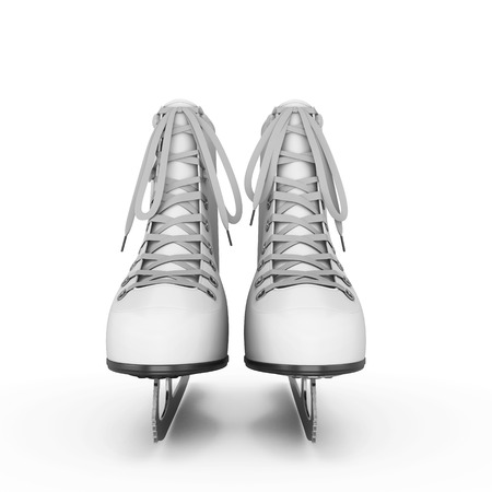 Figure skates front view isolate on white background. 3d illustration.の写真素材