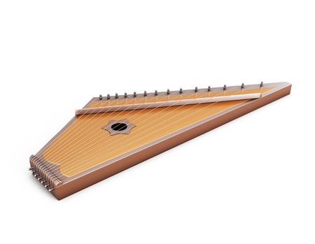 Psaltery under the white background. Gusli isolated on white background. 3d illustration. Music...