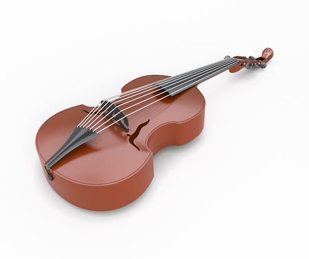Viola close-up isolated on white background. Music instrument. 3d illustration.の写真素材