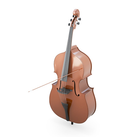 Contrabass clipping path. 3d render image. Music instruments series.の写真素材