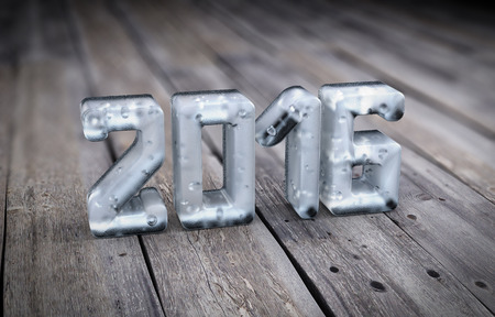 The numbers of ice on the old boards. 3d render image.