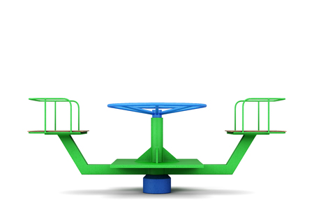 Playground merry-go-round on a white. 3d rendering.の写真素材
