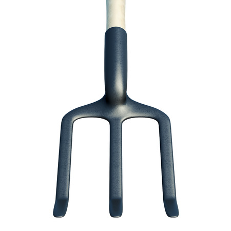 Forks front view isolated on white background. Series garden tools. 3d renderingの写真素材