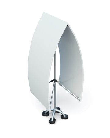 Bilateral advertising stand isolated on a white background. 3d illustration.の写真素材