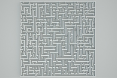 Top view of a maze on a white background.