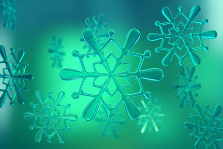 Conceptual snowflake on a blue background. Soft edges can make impression that it's made of candy. Representing winter time, xmas holidays. の写真素材